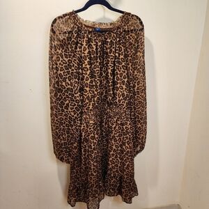 Old Navy Animal print long Sleeves plus size  Midi dress XXL